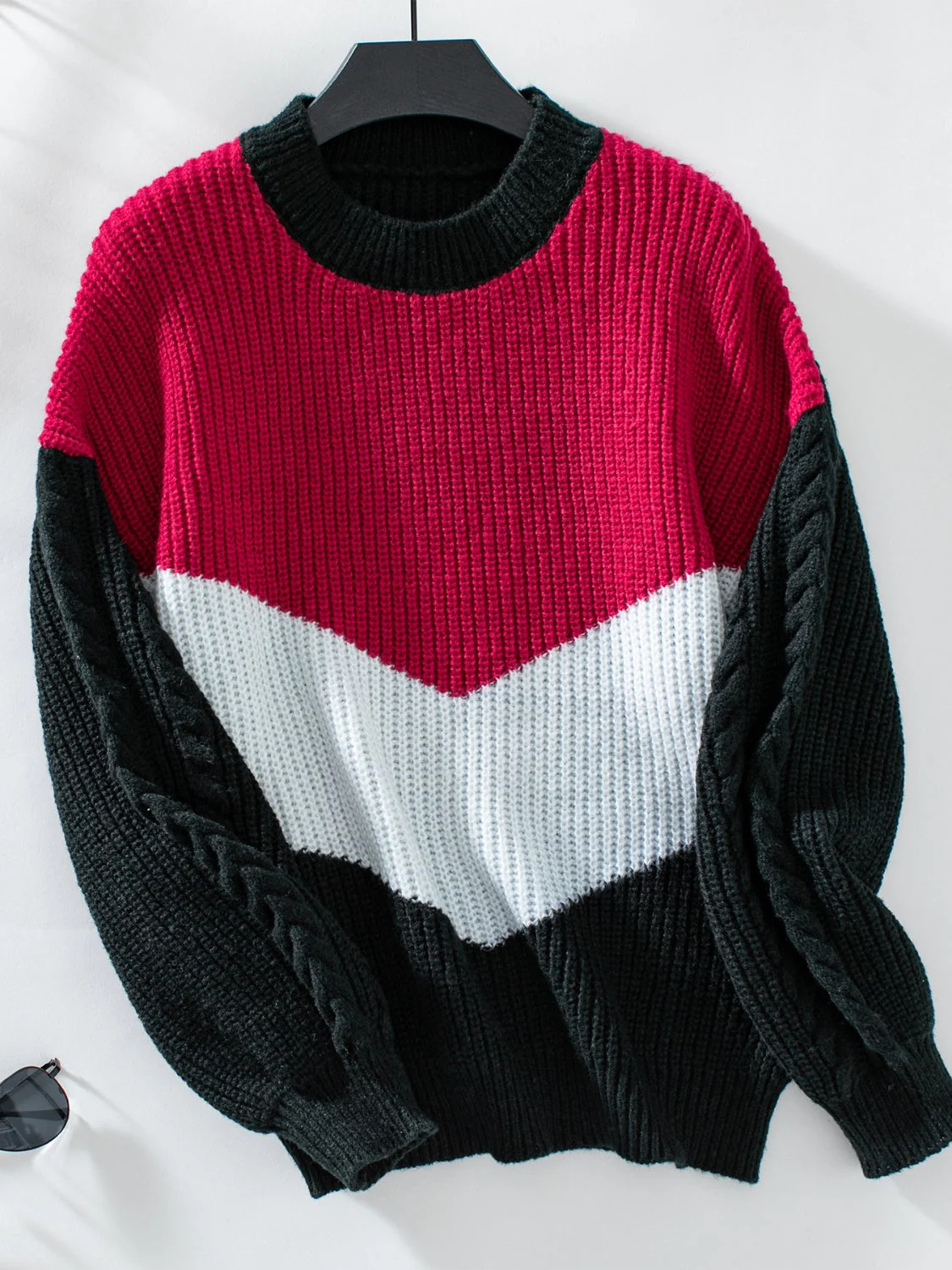 Livia - Jersey de mujer de manga larga y cuello redondo con ribete en contraste - Imagen 2