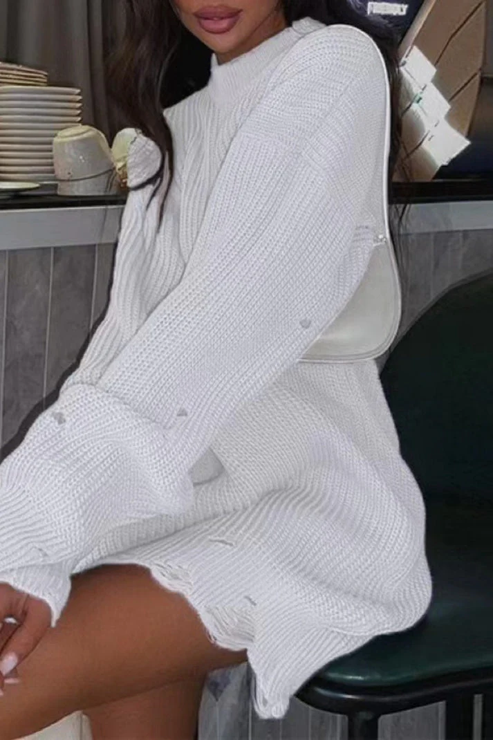 "Jersey reciclado relajado de cuello en O en colores lisos " - Imagen 7