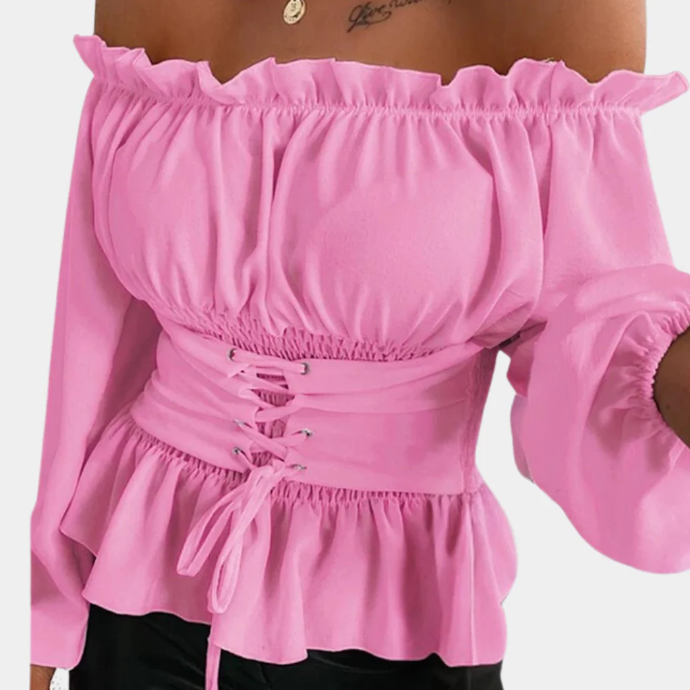 Elegante blusa con hombros descubiertos para mujer - Imagen 5