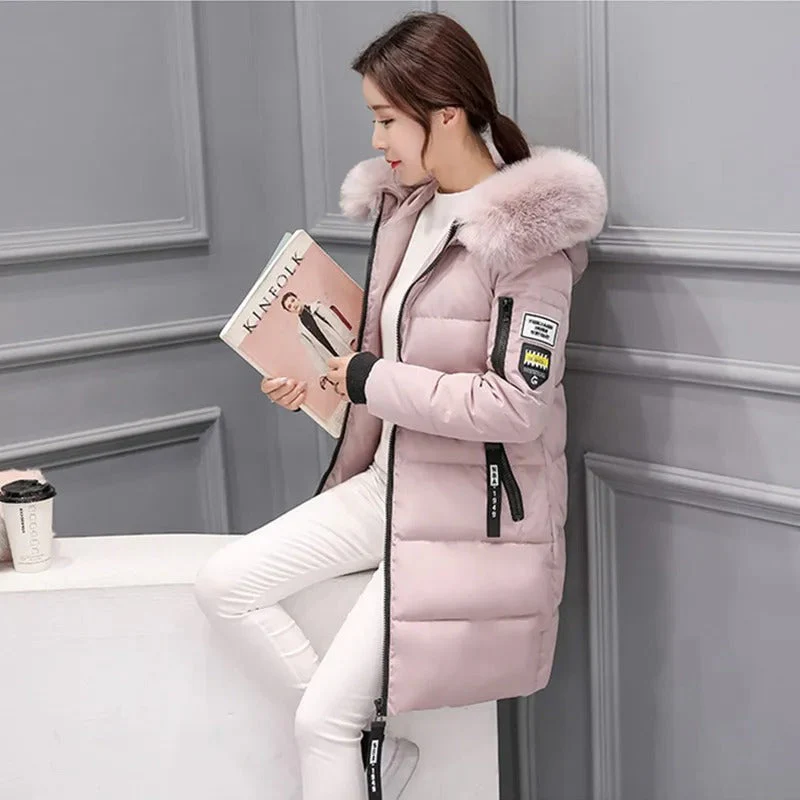 Abrigo de invierno para mujer Semilargo con capucha - Imagen 5